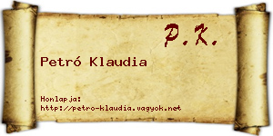 Petró Klaudia névjegykártya