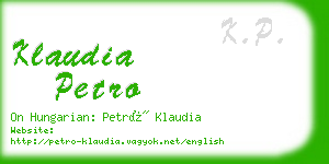 klaudia petro business card